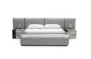 Maranello - Modern Grey Fabric Bed w/ Two Nightstands