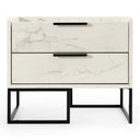 Marbella - Italian Modern White Marble Nightstand