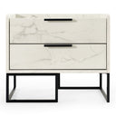 Marbella - Italian Modern White Marble Nightstand