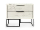 Marbella - Italian Modern White Marble Nightstand