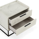 Marbella - Italian Modern White Marble Nightstand