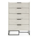 Marbella - Italian Modern White Faux Marble 4-Piece Bedroom Set