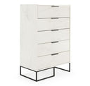 Marbella - Italian Modern White Faux Marble 4-Piece Bedroom Set