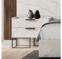 Marbella - Italian Modern White Faux Marble 4-Piece Bedroom Set