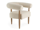 Marchland - Modern Beige Fabric + Oak Accent Chair