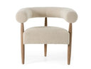 Marchland - Modern Beige Fabric + Oak Accent Chair