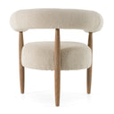 Marchland - Modern Beige Fabric + Oak Accent Chair