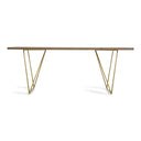 Marcia Mid-Century Tobacco & Antique Brass Dining Table