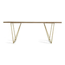 Marcia Mid-Century Tobacco & Antique Brass Dining Table