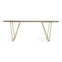 Marcia Mid-Century Tobacco & Antique Brass Dining Table