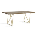 Marcia Mid-Century Tobacco & Antique Brass Dining Table