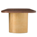 Marjorie - Modern Walnut + Brushed Gold Rectangular Dining Table