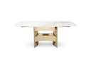 Marston Modern White Marble & Rosegold Dining Table