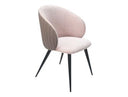 Brady - Modern Black Metal + Greige Vegan Leather Dining Chair