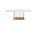 Legend Modern Glass & Gold Dining Table