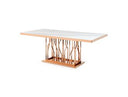 Colton - Modern Brown & Gold Dining Table