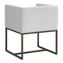 Marty - Modern Off-White & Copper Antique Brass Dining Chair