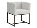 Marty - Modern Off-White & Copper Antique Brass Dining Chair