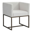Marty - Modern Off-White & Copper Antique Brass Dining Chair