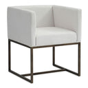Marty - Modern Off-White & Copper Antique Brass Dining Chair