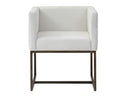 Marty - Modern Off-White & Copper Antique Brass Dining Chair