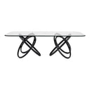 Mason Modern Glass & Black Ash Dining Table