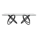 Mason Modern Glass & Black Ash Dining Table