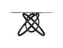 Mason Modern Round Glass & Black Ash Dining Table
