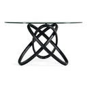 Mason Modern Round Glass & Black Ash Dining Table