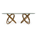 Mason - Modern Glass + Walnut Oval Dining Table