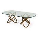 Mason - Modern Glass + Walnut Oval Dining Table, view 4