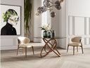 Seguin - Round Glass + Walnut Dining Table