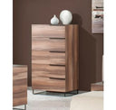 Matteo Italian Modern Walnut & Fabric 4-Piece Bedroom Set