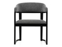Maury - Modern Grey Fabric + Black Dining Chair