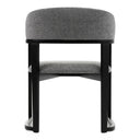Maury - Modern Grey Fabric + Black Dining Chair