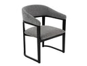 Maury - Modern Grey Fabric + Black Dining Chair