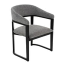 Maury - Modern Grey Fabric + Black Dining Chair