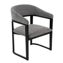 Maury - Modern Grey Fabric + Black Dining Chair