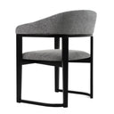 Maury - Modern Grey Fabric + Black Dining Chair