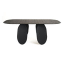 Maxine - Modern Hammered Grey Glass Rectangular Dining Table