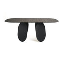 Maxine - Modern Hammered Grey Glass Round Dining Table