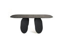 Maxine - Modern Hammered Grey Glass Rectangular Dining Table