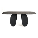 Maxine - Modern Hammered Grey Glass Rectangular Dining Table