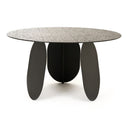Maxine - Modern Hammered Grey Glass Round Dining Table