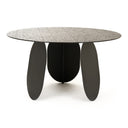 Maxine - Modern Hammered Grey Glass Round Dining Table