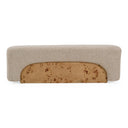 Mayfair - Contemporary Beige Fabric + Burl Bench Ottoman