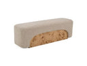Mayfair - Contemporary Beige Fabric + Burl Bench Ottoman