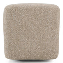 Mayfair - Contemporary Beige Fabric + Burl Bench Ottoman