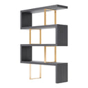 Maze - Elm Grey & Gold Bookcase