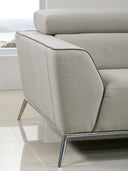 Velva Modern Beige & Brown Fabric Chair, view 2